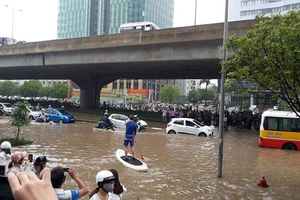 Quang cảnh một trận lụt tại Hà Nội 