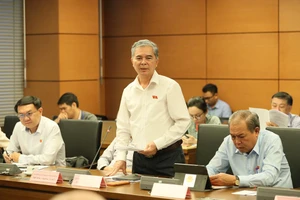 ĐB Ngô Minh Châu (TPHCM) phát biểu tại phiên họp tổ chiều 2-11