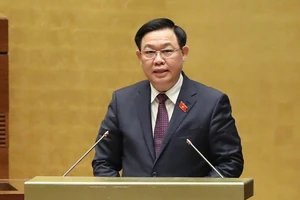 Chủ tịch Quốc hội Vương Đình Huệ phát biểu bế mạc kỳ họp. Ảnh: QUANG PHÚC 