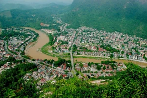 Thành phố Hà Giang nhìn từ trên cao 