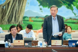 Bộ trưởng Bộ Công an Tô Lâm phát biểu tại phiên họp sáng 17-3 