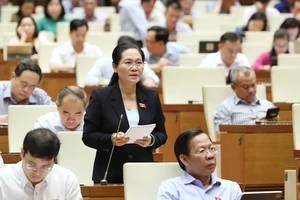 ĐB Nguyễn Thị Lệ (Chủ tịch HĐND TPHCM) phát biểu tại phiên họp Quốc hội chiều 20-6. Ảnh: QUANG PHÚC