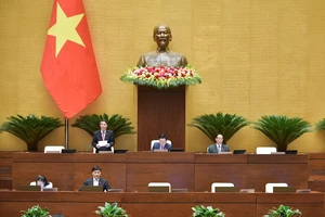 Phó Chủ tịch Quốc hội Nguyễn Đức Hải điều hành phiên họp. Ảnh: VIẾT CHUNG 