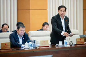 Chủ nhiệm Ủy ban Tài chính - Ngân sách Lê Quang Mạnh phát biểu tại phiên họp