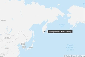 Khu vực xảy ra động đất tại bán đảo Kamchatka. Ảnh: MAPBOX