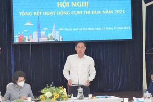 Phó Chủ tịch Thường trực Ủy ban MTTQ Việt Nam TPHCM Nguyễn Thành Trung phát biểu tại hội nghị.