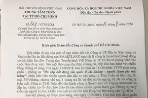 Trung tâm Truyền hình Việt Nam tại TPHCM gửi văn bản lên Công an TPHCM. Ảnh: C.T.
