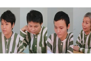 Nghi can Phạm Thị Thiên Hà, Nguyễn Ngọc Tâm Huyên, Lê Ngọc Phương Thảo, Trịnh Thị Hồng Hoa (từ trái qua)