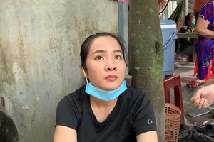 Nguyễn Thị Mỹ Loan lúc bị bắt tại hiện trường