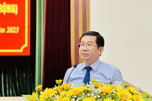 Đồng chí Dương Ngọc Hải, Ủy viên Ban Thường vụ Thành ủy, Chủ nhiệm Ủy ban Kiểm tra Thành ủy TPHCM phát biểu chỉ đạo. Ảnh: CHÍ THẠCH 