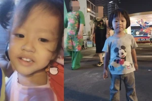 Hai cháu bé bị thất lạc ở gần phố đi bộ Nguyễn Huệ