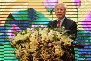 Tổng Bí thư Nguyễn Phú Trọng phát biểu tại lễ kỷ niệm 60 năm ngành Xây dựng