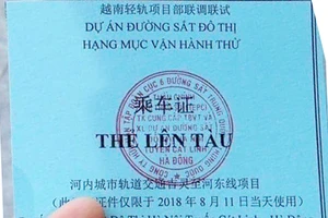 Thẻ lên tàu chạy thử Cát Linh - Hà Đông ngày 11-8