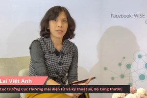 Bà Lại Việt Anh, Phó Cục trưởng Cục Thương mại điện tử và kỹ thuật số (Bộ Công thương) chia sẻ tại Hội chợ trực tuyến ngày 5-12