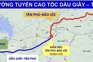 Sơ đồ tuyến cao tốc Dầu Giây - Tân Phú