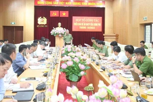 Bộ trưởng Bộ Công an Tô Lâm phát biểu tại cuộc họp. Ảnh: PHONG HOÀNG