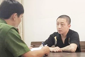 Nguyễn Thanh Trung tại cơ quan điều tra. Ảnh: CQĐT