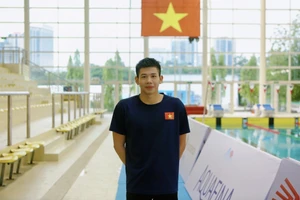 Nguyễn Quang Thuấn lần đầu thi đấu SEA Games nhưng rất tự tin và quyết tâm đạt kết quả cao nhất nội dung 400m hỗn hợp cá nhân. Ảnh: LỆ GIANG.K14