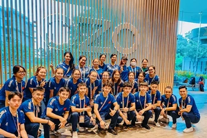 Đội aerobic Việt Nam đang có mặt tại Thái Lan thi đấu vô địch châu Á 2022. Ảnh: AerobicVN