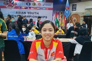 Hồng Nhung đã giành được tấm HCV cờ nhanh ở nhóm tuổi U16 nữ tại giải. Ảnh: Vietnamchess