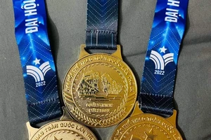 Huy chương Vàng của Đại hội thể thao toàn quốc năm nay. Ảnh: HẢO HẢO
