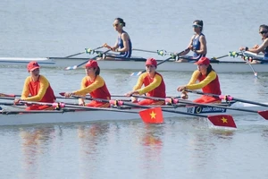 Đội thuyền rowing Việt Nam đã thi đấu tốt ở giải vô địch châu Á 2022. Ảnh: H.HẠNH