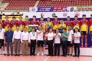 Đội nam Ninh Bình đã là ứng viên cho vị trí dẫn đầu bảng tại vòng 1 ở Gia Lâm. Ảnh: B.NB
