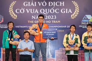 Tuấn Minh có ngôi vô địch cờ nhanh giải vô địch quốc gia năm nay. Ảnh: LĐ CỜ VN