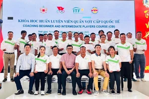 Liên đoàn quần vợt Việt Nam đã kết thúc khóa học HLV cấp 1 quốc tế năm 2023. Ảnh: VTF