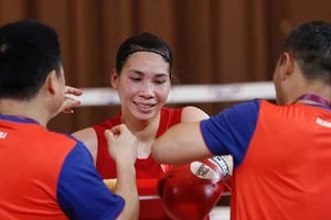 Hà Thị Linh đã thi đấu tốt tại SEA Games 32 và bây giờ cô tham gia tập huấn ở Uzbekistan chuẩn bị cho ASIAD 19-2022. Ảnh: Đoàn TTVN