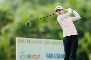 Golf thủ Lê Chúc An vừa dự xong giải vô địch nghiệp dư nữ lập tức tham gia thi đấu vô địch nghiệp dư trẻ quốc gia 2023 tại Phú Quốc (Kiên Giang). Ảnh: VAO