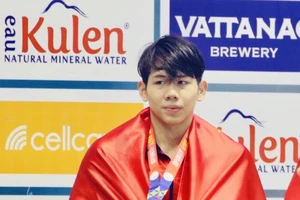 Kình ngư trẻ Nguyễn Quang Thuấn đang có mặt tại Indonesia thi đấu giải lần này. Ảnh: DŨNG PHƯƠNG