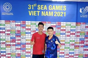 Lê Đức Phát và nhà vô địch thế giới 2023 Kunlavut Vitidsarn từng đọ sức với nhau tại SEA Games 31. Ảnh: ĐỨC PHÁT