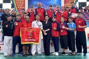 Đội pencak silat Thanh Hóa đã vượt qua các đơn vị Hà Nội và TPHCM xếp nhất giải vô địch quốc gia năm nay. ẢNh: BTH