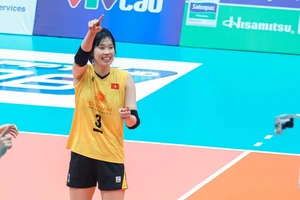 Thanh Thúy ngày càng toàn diện hơn về chuyên môn trong đội hình của tuyển bóng chuyền nữ Việt Nam. Ảnh: VFV