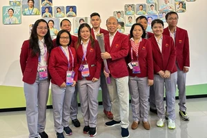 Đội cờ vua Việt Nam đang có mặt thi đấu nội dung đầu tiên tại Hàng Châu (Trung Quốc) và chỉ còn thiếu Lê Quang Liêm. Ảnh: MINH THẮNG