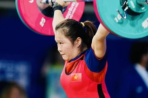 Lực sĩ Quàng Thị Tâm của Việt Nam thi đấu hang 59kg và có hạng 7. Ảnh: Hangzhou2022.cn