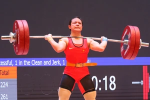 Phạm Thị Hồng Thanh có vị trí thứ 6 ở hạng 71kg nữ tại giải cử tạ vô địch châu Á 2024. Ảnh: D.P