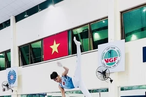 Tuyển thủ TDDC Việt Nam sớm trở lại tập luyện tại nhà tập ở Trung tâm HLTTQG Hà Nội. Ảnh: MINH SANG