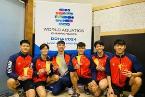 Đội bơi Việt Nam vẫn phải nỗ lực rất nhiều mới hiện thực thêm tấm vé chính thức tới Olympic Paris (Pháp) 2024. Ảnh: VASA