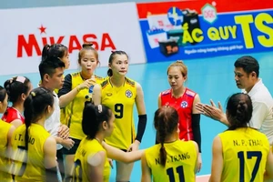 Đội bóng chuyền nữ Hà Nội là tân binh giải vô địch quốc gia 2024 nhưng có quyết tâm thi đấu hết khả năng dù không tăng cường ngoại binh. Ảnh: BCHN