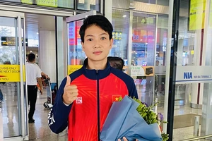 Võ Thị Kim Ánh đã về Việt Nam sau giải vòng loại Olympic vừa qua. Ảnh: MINH MINH