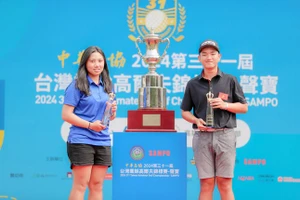 Anh Minh (phải) đã vô địch giải ở Đài Bắc Trung Hoa lần này. Ảnh: VGA