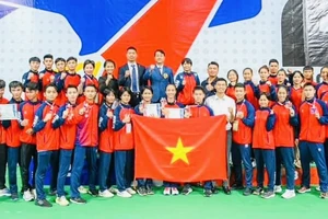 Karate trẻ Việt Nam đã nỗ lực tranh tài tại Philippines vừa qua. Ảnh: WKF