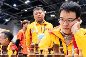 Cờ vua nam Việt Nam đang tạm xếp hạng 2 qua 6 trận đã thi đấu tại Olympiad 2024. Ảnh: FIDE