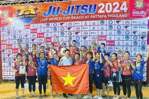 Jujitsu Việt Nam tại giải World Cup bãi biển thế giới 2024. Ảnh: THẠCH TRẦN