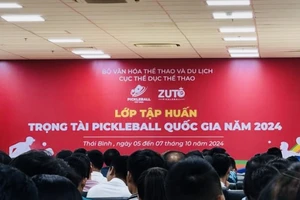 Lớp trọng tài quốc gia môn pickleball lần đầu được tổ chức và thu hút đông học viên góp mặt. Ảnh: MINH MINH