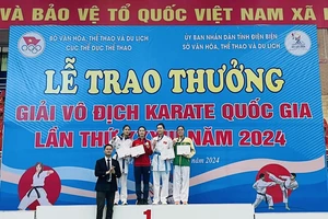 Các VĐV đã thi đấu và giành kết quả cao giải vô địch quốc gia 2024. Ảnh: ĐINH HƯƠNG