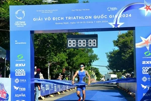 VĐV giải triathlon vô địch quốc gia 2025 sẽ được thi đấu ở khu vực đảm bảo tiêu chuẩn đúng quy định như ở giải năm nay. Ảnh: TRIATHLONVN