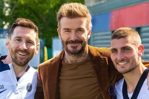 Beckham bên cạnh Messi và Verratti
